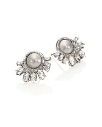 Alexis Bittar | Metallic Miss Havisham Faux Pearl & Crystal Stud Earrings | Lyst