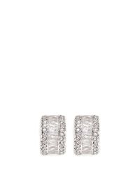 CZ by Kenneth Jay Lane | Metallic Cubic Zirconia Hoop Clip Earrings | Lyst