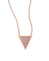 Michael Kors | Pink Brilliance Motif Pavé Triangle Pendant Necklace/rose Goldtone | Lyst