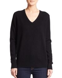 Saks Fifth Avenue | Black Cashmere V-neck Sweater | Lyst