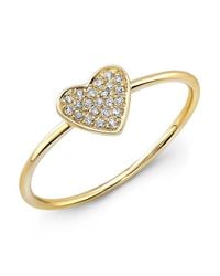 Anne Sisteron | 14kt Yellow Gold Diamond Heart Ring | Lyst