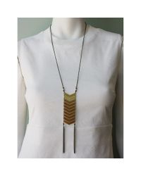 Native Rainbow | Metallic Brass Chevron Necklace | Lyst