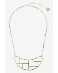 French Connection | Metallic Cut-out Metal Necklace | Lyst