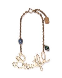 Lanvin | Metallic Beautiful Crystal Necklace | Lyst