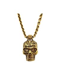 Alexander McQueen | Metallic Poppy Skull Cube Bracelet for Men | Lyst