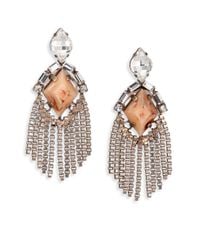 DANNIJO | Pink Allegra Crystal Fringe Drop Earrings | Lyst