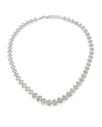 Adriana Orsini | Metallic Pavé Crystal Leaf Garland Necklace | Lyst
