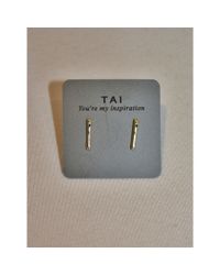 Tai | Metallic Gold Staple Stud | Lyst