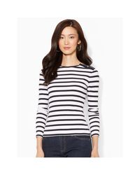 Pink Pony | White Buttoned-shoulder Striped Top | Lyst
