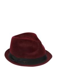 DSquared² | Red Wool Felt Fedora Bowler Hat | Lyst