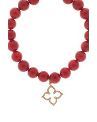 Sydney Evan | Red Coral Flower Bracelet | Lyst