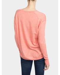 White + Warren - Pink Essential Cotton Soft V Neck - Lyst