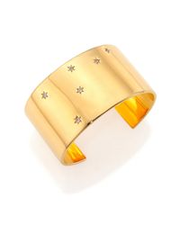 Elizabeth and James | Metallic Vega White Topaz Wide Cuff Bracelet | Lyst