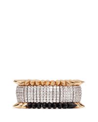 Venna | Metallic Crystal Spike Bracelet | Lyst