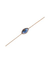 Lito | 14K Rose Gold Bracelet With Blue Eye | Lyst