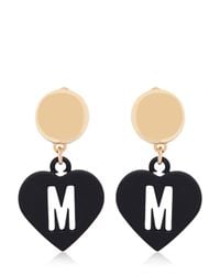 Moschino | Metallic Love Pendant Earrings | Lyst