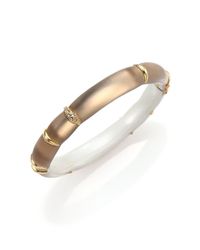 Alexis Bittar | Metallic Desert Jasmine Lucite & Crystal Liquid Striped Bangle Bracelet/gold | Lyst