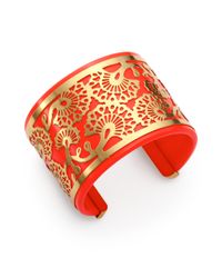 Tory Burch | Metallic Madura Frete Cuff Bracelet | Lyst