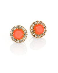 kate spade new york | Orange Secret Garden Stud Earrings | Lyst