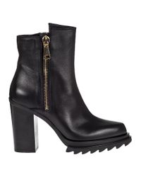 275 Central | Block Heel Ankle Boot Black Leather | Lyst