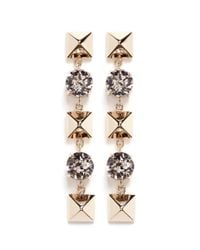 Valentino | Metallic Crystal Rockstud Drop Earrings | Lyst