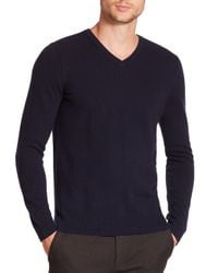 VINCE | Blue Cashmere V-neck Sweater for Men | Lyst