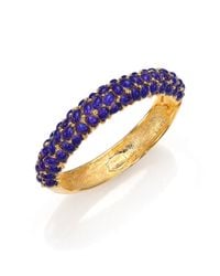 Kenneth Jay Lane | Blue Cabochon Cluster Bangle Bracelet | Lyst