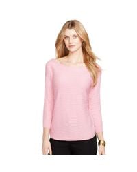Ralph Lauren | Pink Cable-knit Boatneck Sweater | Lyst
