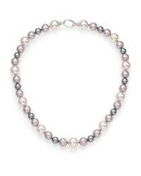 Majorica | Metallic 8mm-12mm Multicolor Round Pearl & Sterling Silver Strand Necklace/17 | Lyst