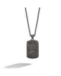 John Hardy | Medium Octagon Buddha With Black Oxidation Tag Pendant On Round Link Chain for Men | Lyst