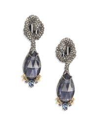 Alexis Bittar | Blue Elements Dark Alchemy Pyrite & Crystal Coiled Serpent Marquis Clip-on Drop Earrings | Lyst