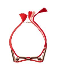 Marion Vidal | Pink Silk Cord And Rose Gold Necklace | Lyst