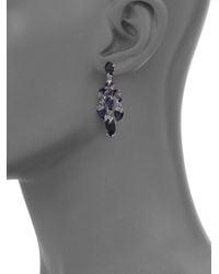 Alexis Bittar Fine | Purple Blueberry Marquis White Iolite Grey Diamond Sapphire Sterling Silver Kite Chandelier Earrings | Lyst