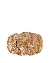 Chloé | Metallic Swarovski Crystal Pavé Bead Metal Cuff | Lyst