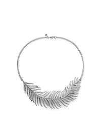 Rebecca Minkoff Natural Feather Collar Necklace