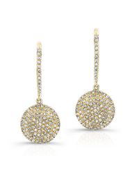Anne Sisteron - 14kt Yellow Gold All Diamond Disc Earrings - Lyst