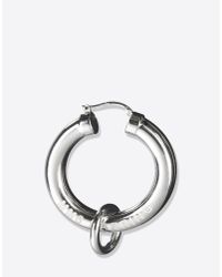 MM6 by Maison Martin Margiela | Metallic Creole Earrings With Loop Charm | Lyst