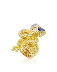 David Webb | Metallic Twin Snake Ring | Lyst