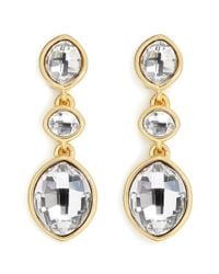 Kenneth Jay Lane | Metallic Plated Crystal Drop Earrings | Lyst