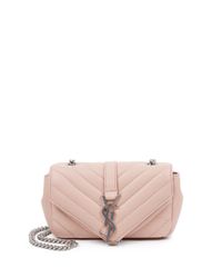 Saint Laurent | Pink Monogram Baby Matelasse Leather Crossbody Bag | Lyst