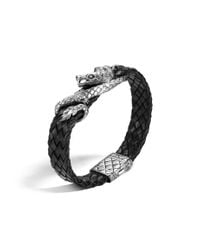 John Hardy | Black Legends Naga Woven Leather Bracelet for Men | Lyst