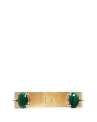 Ela Stone | Green 'bonnie' Double Stone Spike Cuff | Lyst