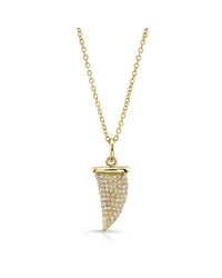 Anne Sisteron - 14kt Yellow Gold Diamond Shark Tooth Necklace - Lyst