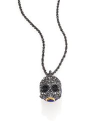 Alexis Bittar | Metallic Elements Dark Alchemy Lapis & Crystal Skull Long Pendant Necklace | Lyst