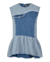 House of Holland | Blue Denim Top | Lyst
