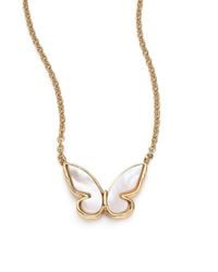 kate spade new york | Metallic All A Flutter Mother-of-pearl Mini Pendant Necklace | Lyst