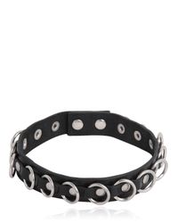 Saint Laurent | Black 20mm Ring On Leather Choker | Lyst