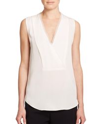 Theory | White Taneah Silk Top | Lyst