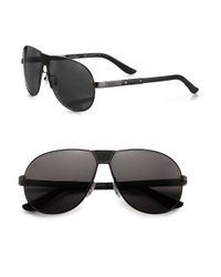 Ferragamo | Metallic Pilot 61mm Carbon Fiber Sunglasses for Men | Lyst