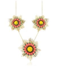 Les Nereides - Gypsunset 3 Suns Pink And Yellow Necklace - Lyst